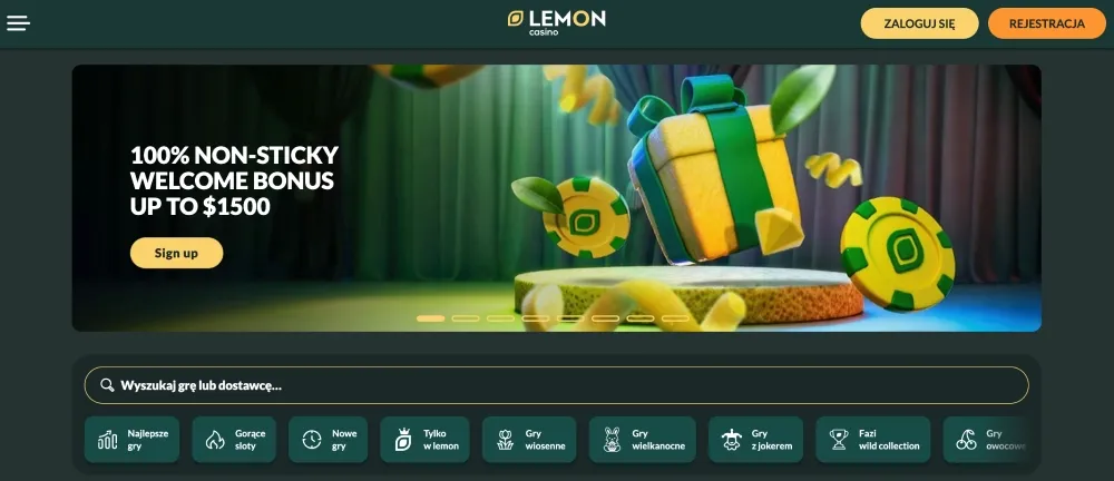 Strona główna kasyna Lemon